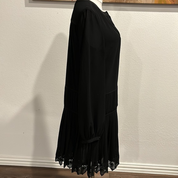 Tory Burch Sydney Pleated Black Shirt Dress - Picture 10 of 11